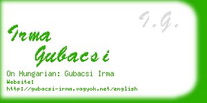 irma gubacsi business card